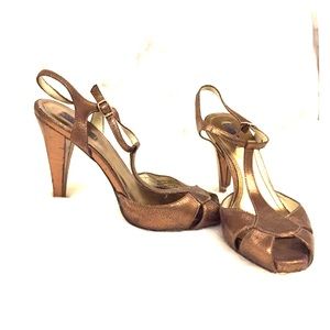 Alfani bronze leather heels